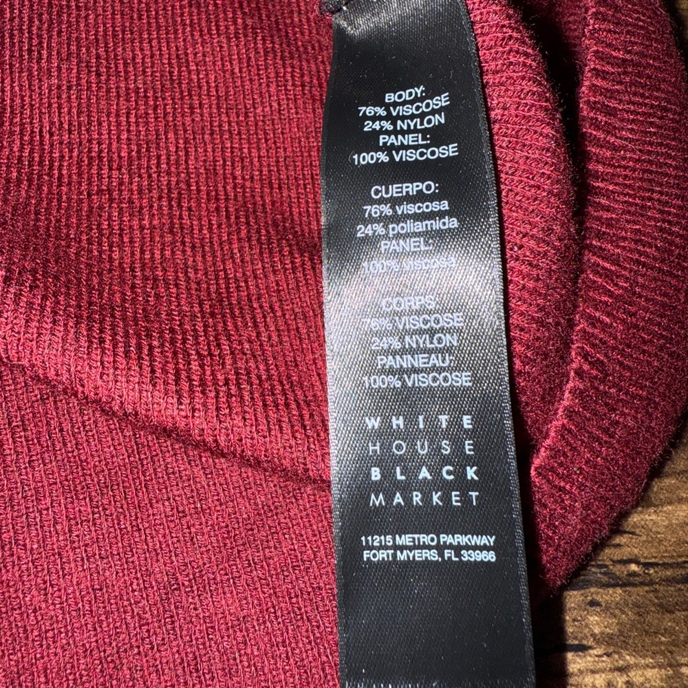White House Black Market Maroon Knit Sweater Dress - Picture 8 of 8